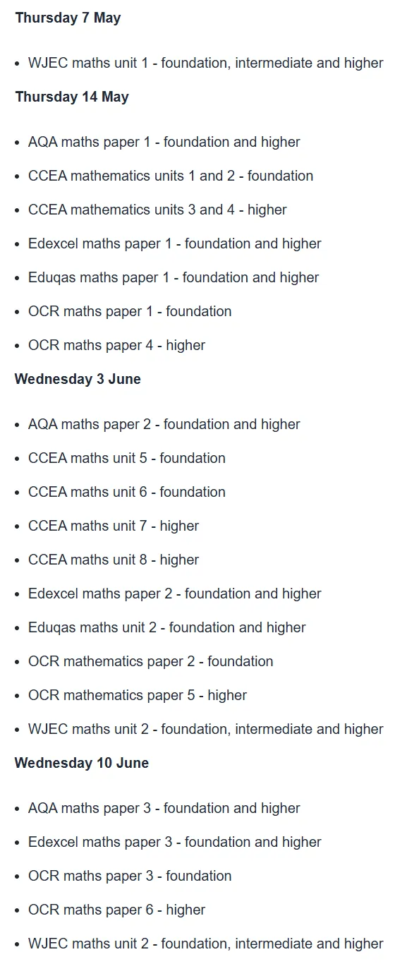 2026英国GCSE夏季大考时间公布！