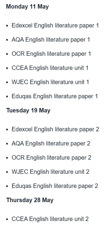 2026英国GCSE夏季大考时间公布！