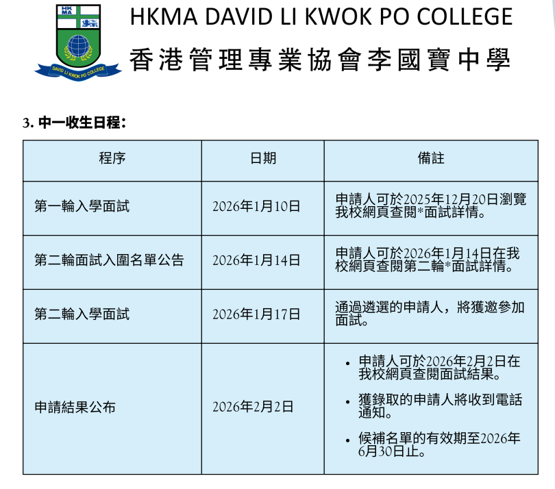 香港Band1英中名校｜李国宝中学 26/27 中一申请开启，预报从速