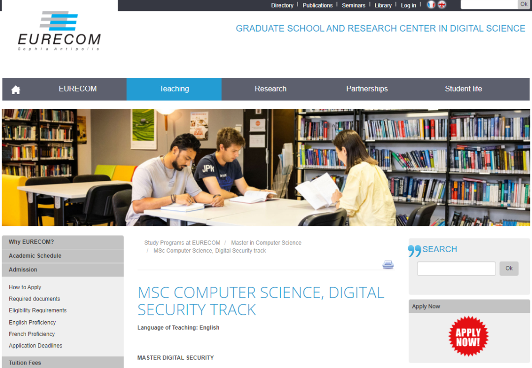 IMT - EURECOM两年制英授硕士:计算机科学 - 数字安全方向 IMT - EURECOM两年制英授硕士:计算机科学 - 数字安全方向
