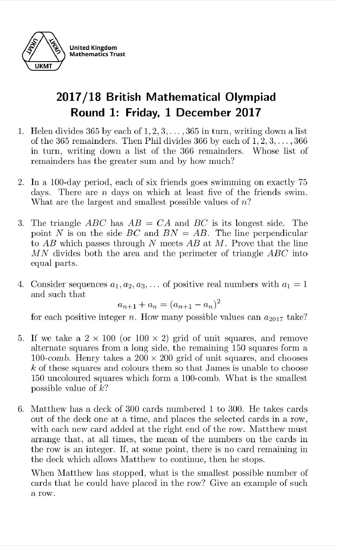 2025年英国奥数竞赛真题及答案出炉 2025年英国奥数竞赛真题及答案出炉