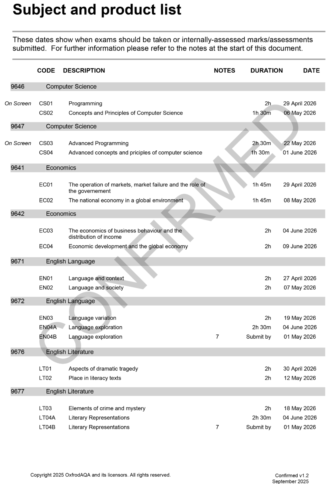 更新！2025年夏季IG&Alevel大考时间表全部出来了！