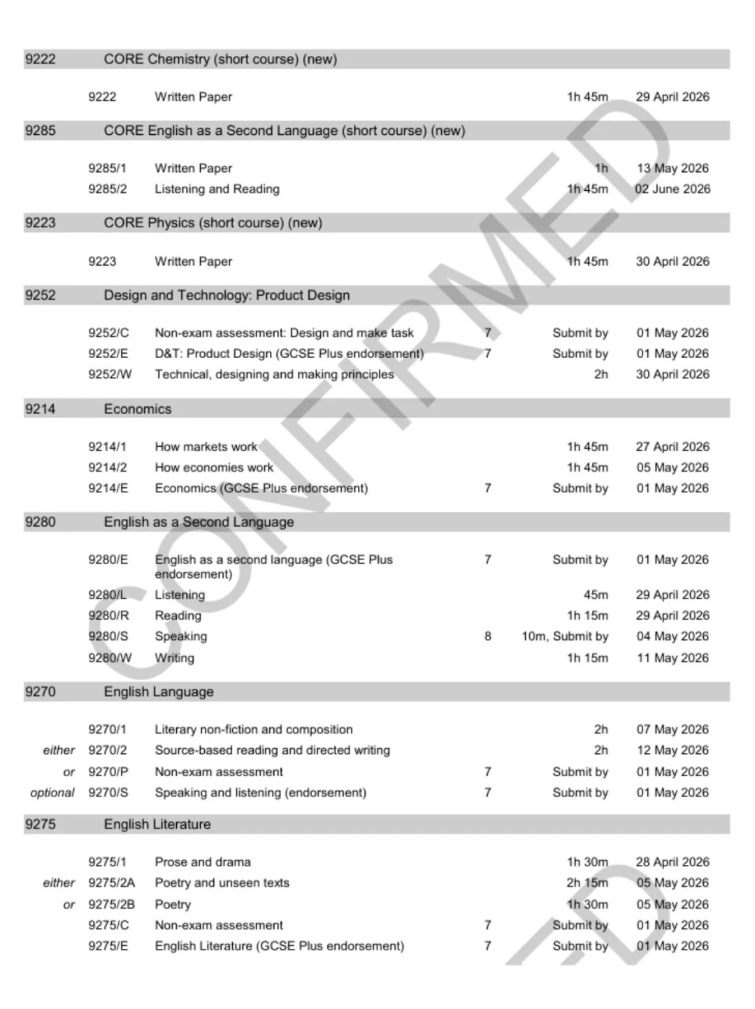 2026年ALevel夏季大考考试时间公布！附ALevel大考冲刺课程培训~