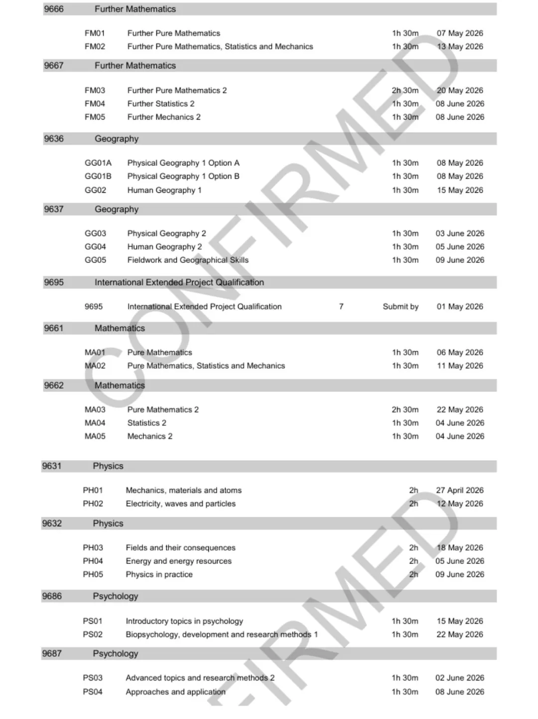 2026年ALevel夏季大考考试时间公布！附ALevel大考冲刺课程培训~