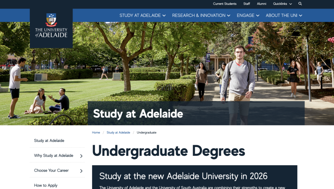 阿德莱德大学：澳大利亚第三古老的大学