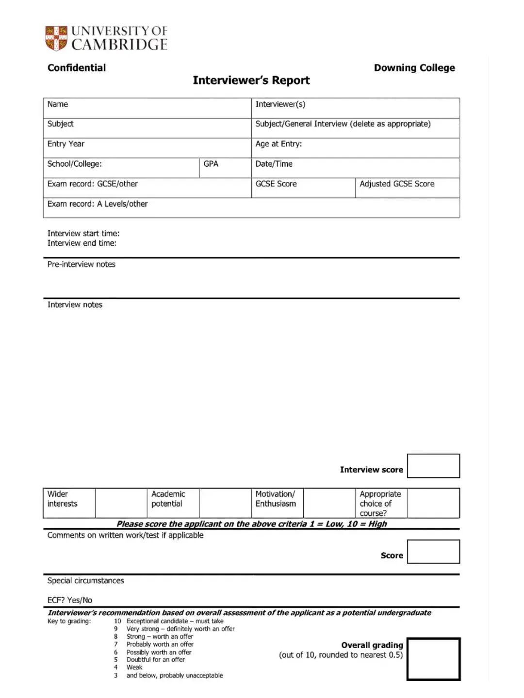 面试季来临 | 牛剑面试官都是怎么给你打分的？