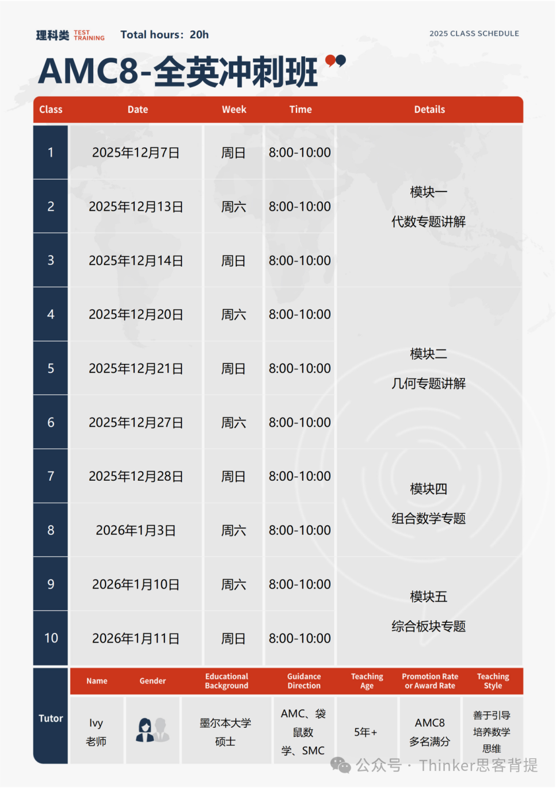 AMC8考试时间恢复！2026.1.23 17:00（周五）AMC8冲刺班11月15日开课~培训报名中