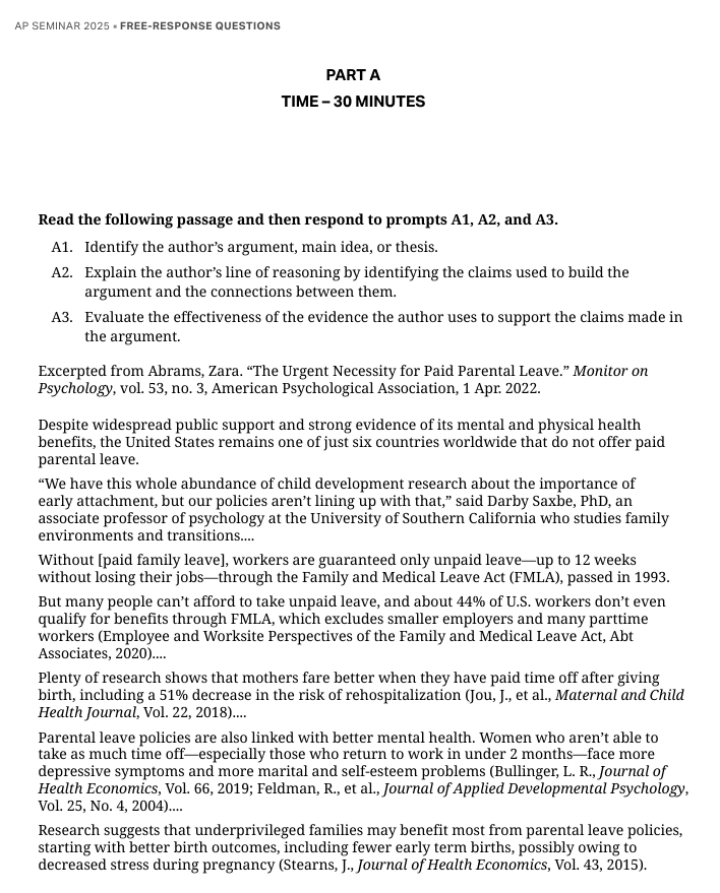 AP Seminar 各章节重点