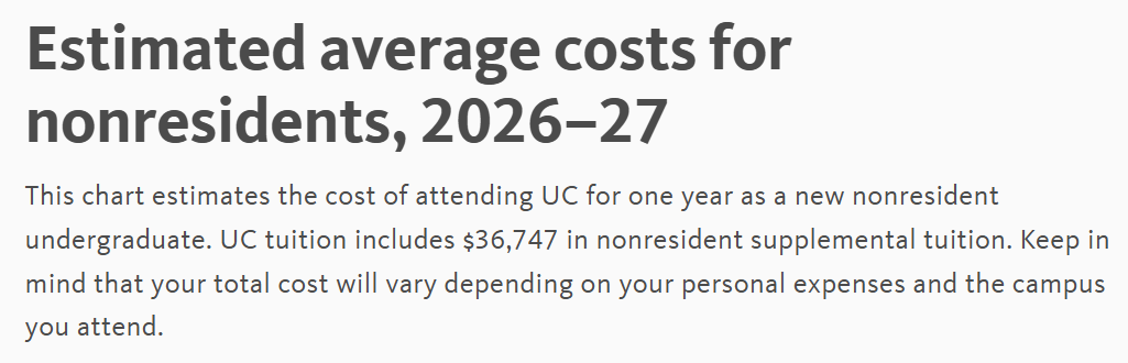 UC系统又要涨学费了！国际生一年费用或逼近9万美元