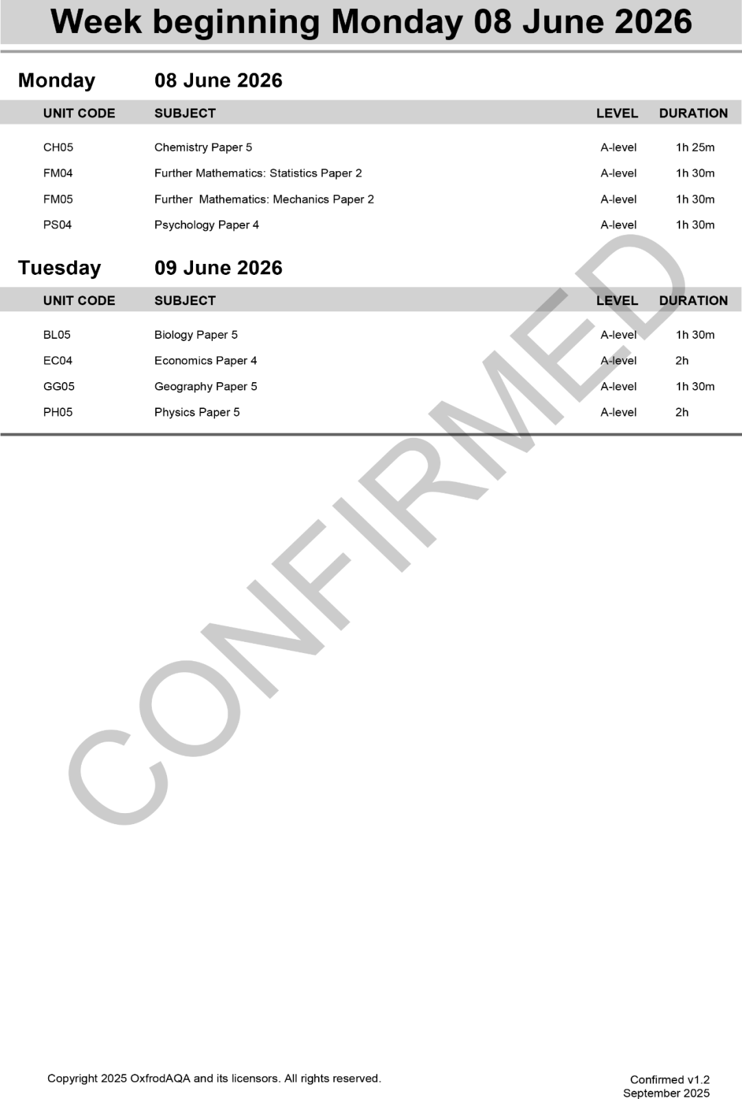 更新！2025年夏季IG&Alevel大考时间表全部出来了！
