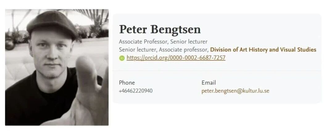 瑞典隆德大学艺术史学系顶尖PhD导师招生（Peter Bengtsen教授）