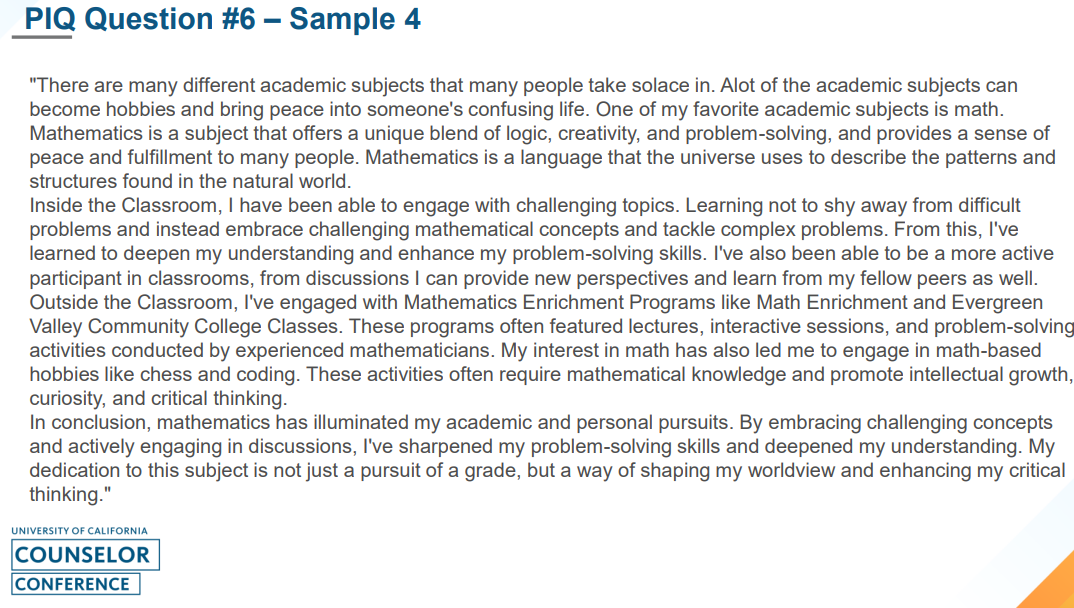 加州大学公布成功&失败 PIQ 文书示范!你的文书踩中这些痛点/要害了吗? 加州大学公布成功&失败 PIQ 文书示范!你的文书踩中这些痛点/要害了吗?