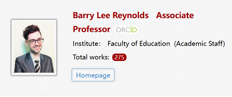 【全奖】澳门大学博士导师(Barry Lee Reynolds教授) 【全奖】澳门大学博士导师(Barry Lee Reynolds教授)