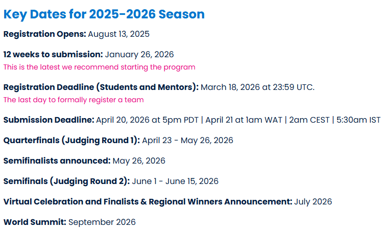 专为8-18岁女生开设！2026全球女性科技创新挑战赛Technovation Girls时间线公布！