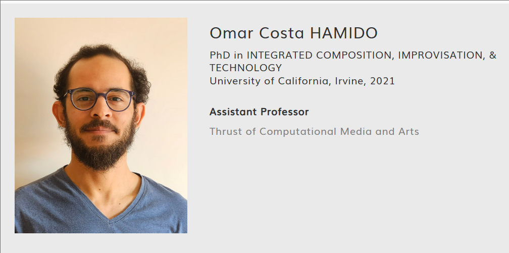 香港科技大学（广州）博士导师（Omar Costa Hamido教授）