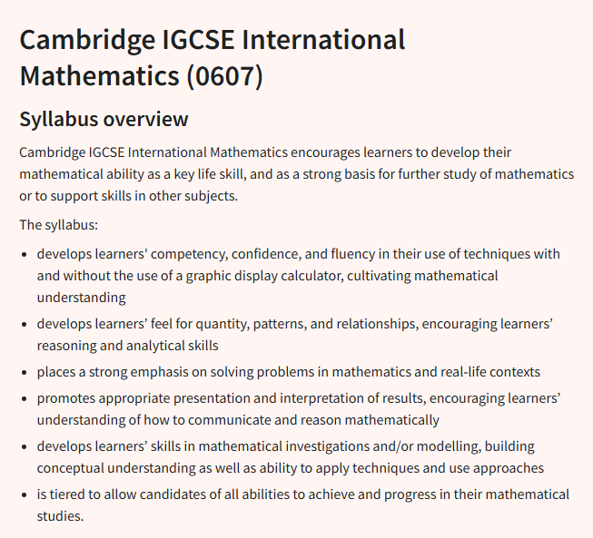 干货收藏 | 一文读懂IGCSE数学：0580、0606、0607