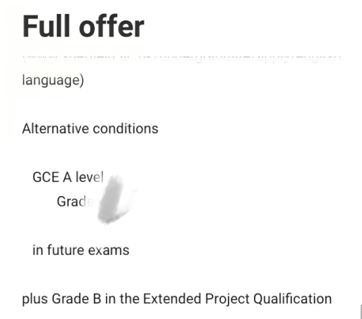 比原标准低一等级获得录取，圆梦名校！EPQ条件性录取政策合集