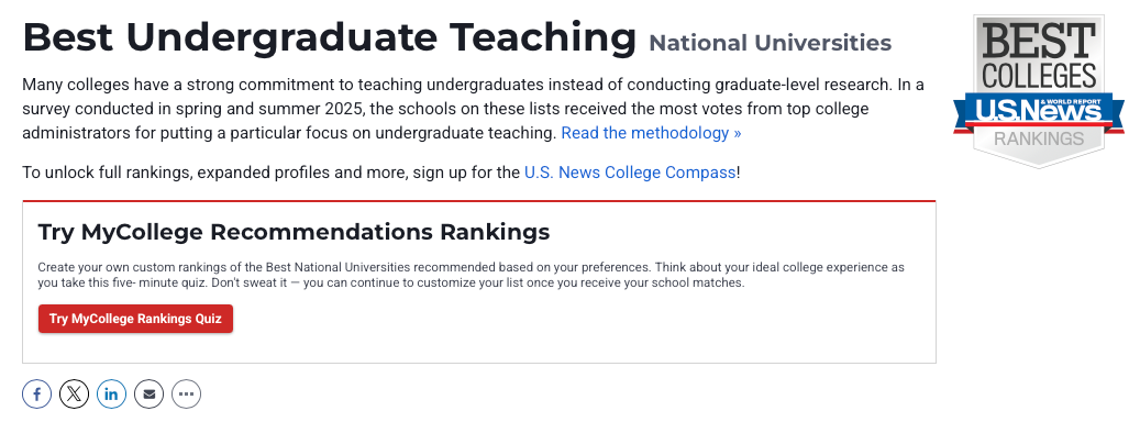 哈佛跌至35,MIT仅排58?2026美本教学质量榜单发布,第一名你可能没听过... 哈佛跌至35,MIT仅排58?2026美本教学质量榜单发布,第一名你可能没听过...