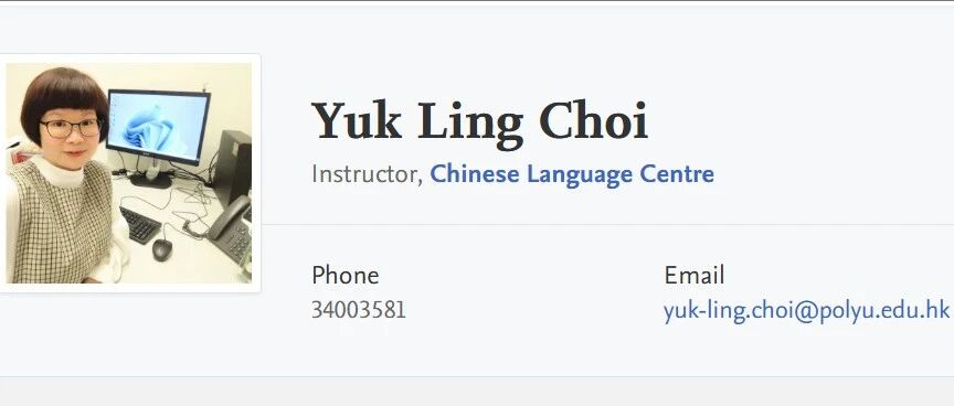 香港理工大学博士导师（Yuk Ling Choi教授）