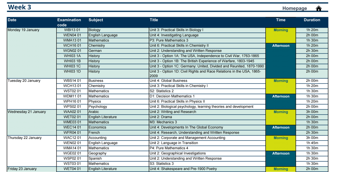 2026年1月要参加爱德思考试局A-Level考试的同学进！开考倒计时7天……