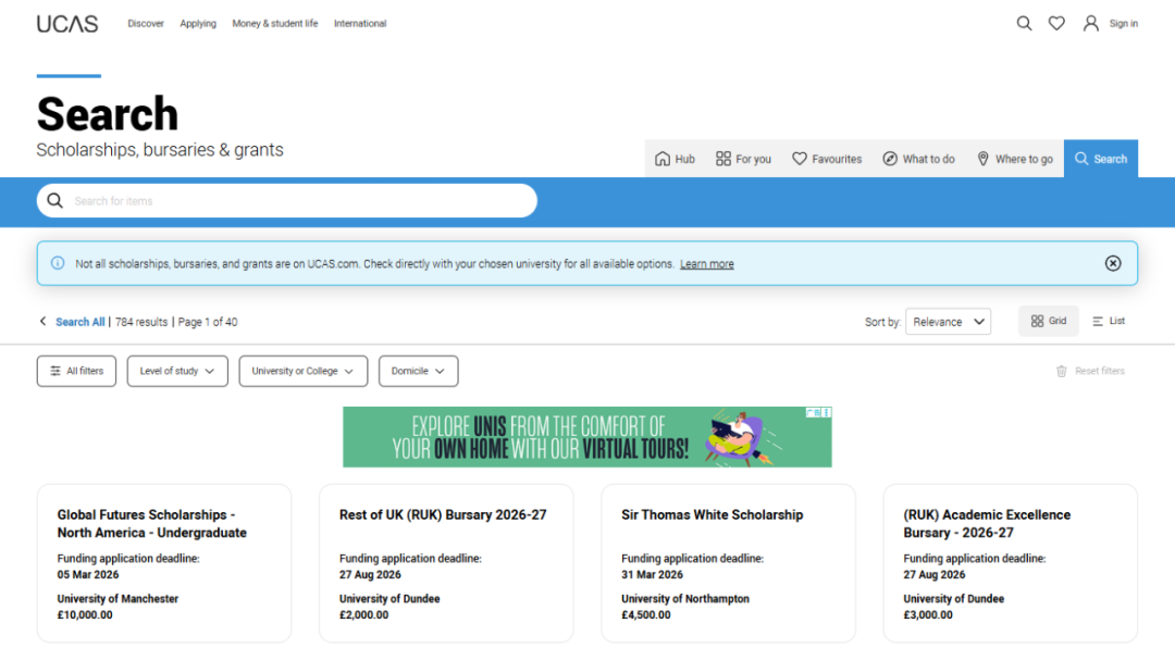 刚刚!UCAS上线“奖学金神器”,800项资助一键查!留英学生狂喜! 刚刚!UCAS上线“奖学金神器”,800项资助一键查!留英学生狂喜!