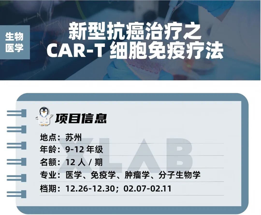 圣诞倒计时|CAR-T免疫疗法实验室最后席位,把“抗癌”写进简历! 圣诞倒计时|CAR-T免疫疗法实验室最后席位,把“抗癌”写进简历!
