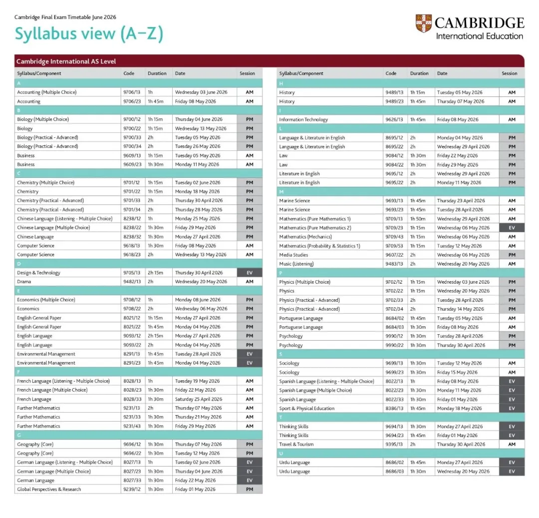CIE公布2026夏季和秋季IGCSE&A-level报考时间！第一批DDL其实不算远... ...