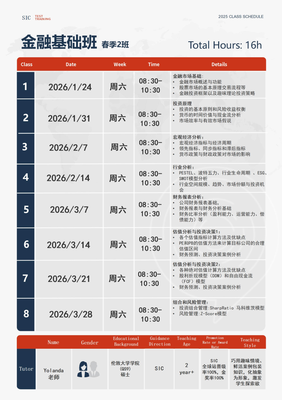 2026商赛培训启动 | SIC中学生投资挑战竞赛（8-11年级）金融基础班报名啦~