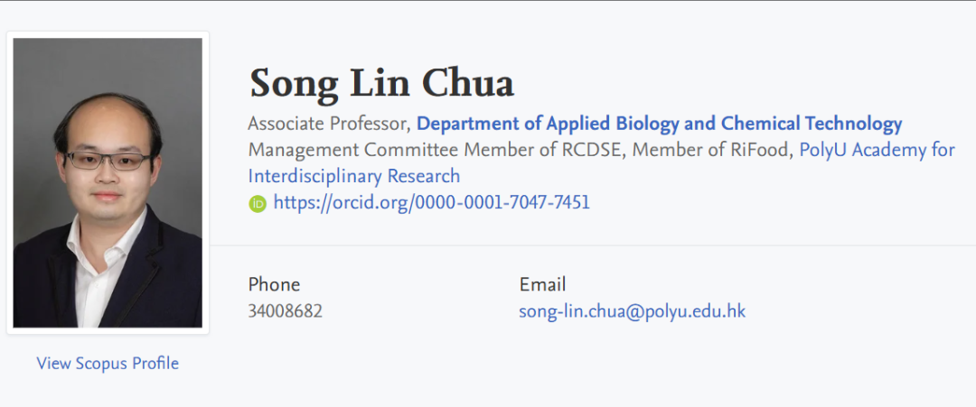 【全奖】香港理工大学博士导师（Song Lin Chua教授）