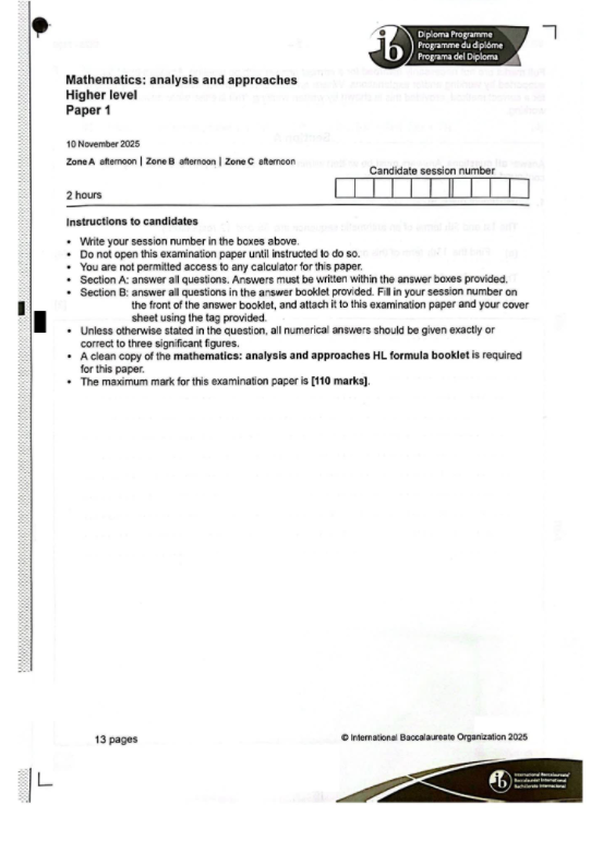 IB数学真题下载！11月份考卷！IB数学核心考点总结！附IB课程培训！