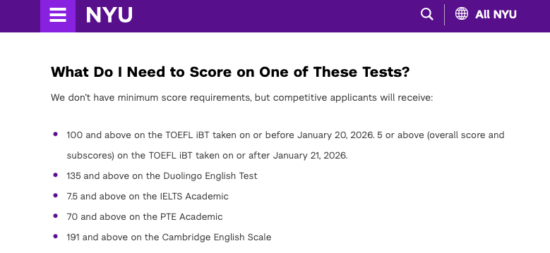 康奈尔、NYU等名校官宣：2026年托福改革后，考多少分才够？