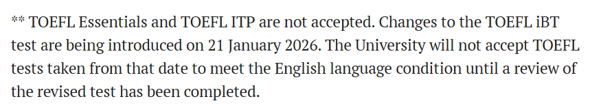 牛津大学本科申请宣布“不接受”2026新版托福!附G5院校语言要求 牛津大学本科申请宣布“不接受”2026新版托福!附G5院校语言要求