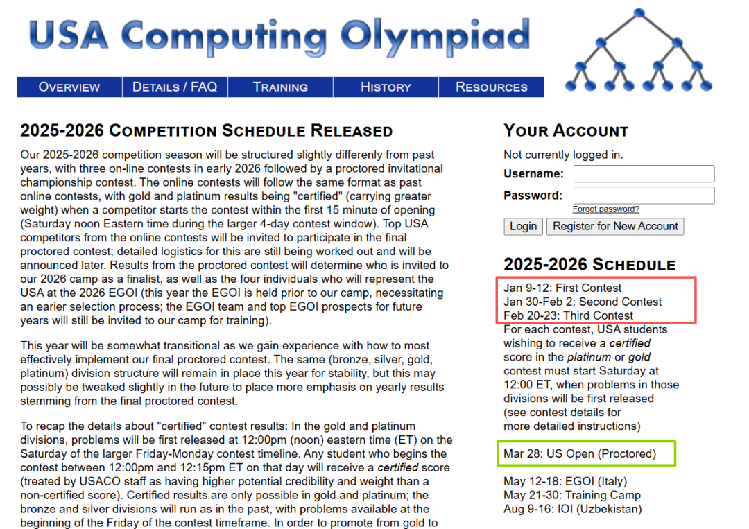 美国计算机竞赛：USACO几月考试？2026最新usaco考试时间来啦！1~2月开赛