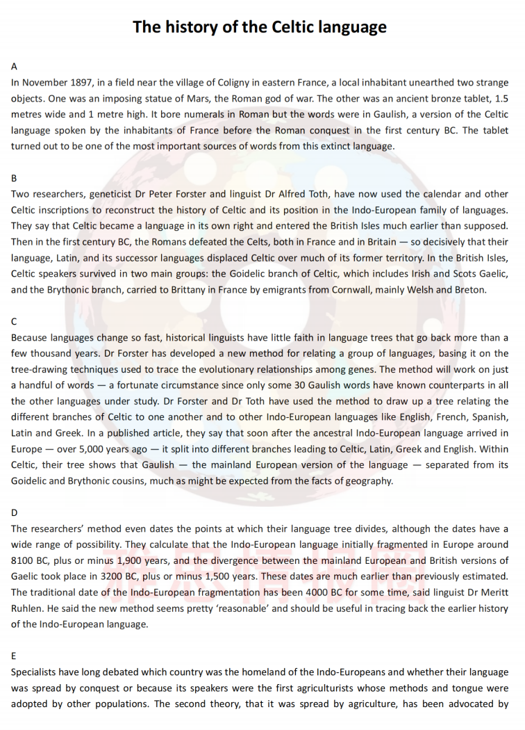 12月6日雅思考题回忆+阅读原文汇总 12月6日雅思考题回忆+阅读原文汇总