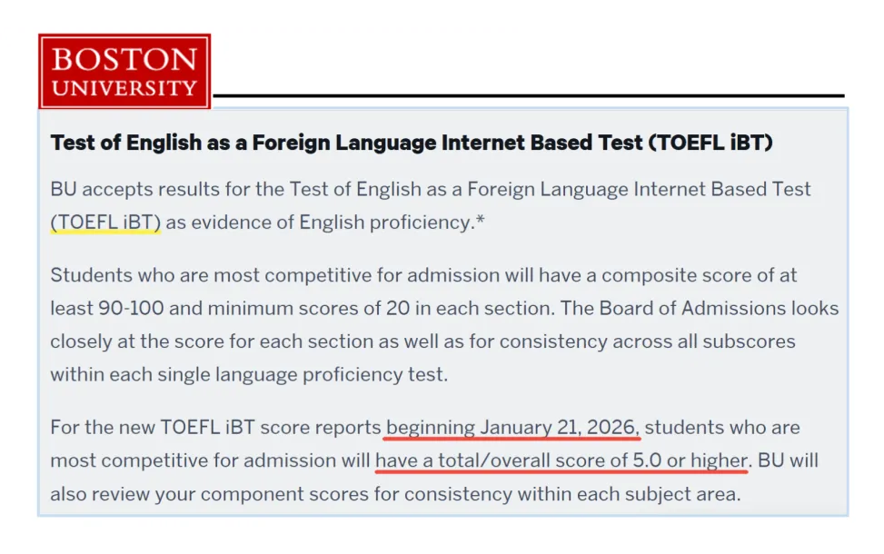最新消息!UMich、USC、NYU、BU、OSU相继公布新托福成绩要求! 最新消息!UMich、USC、NYU、BU、OSU相继公布新托福成绩要求!