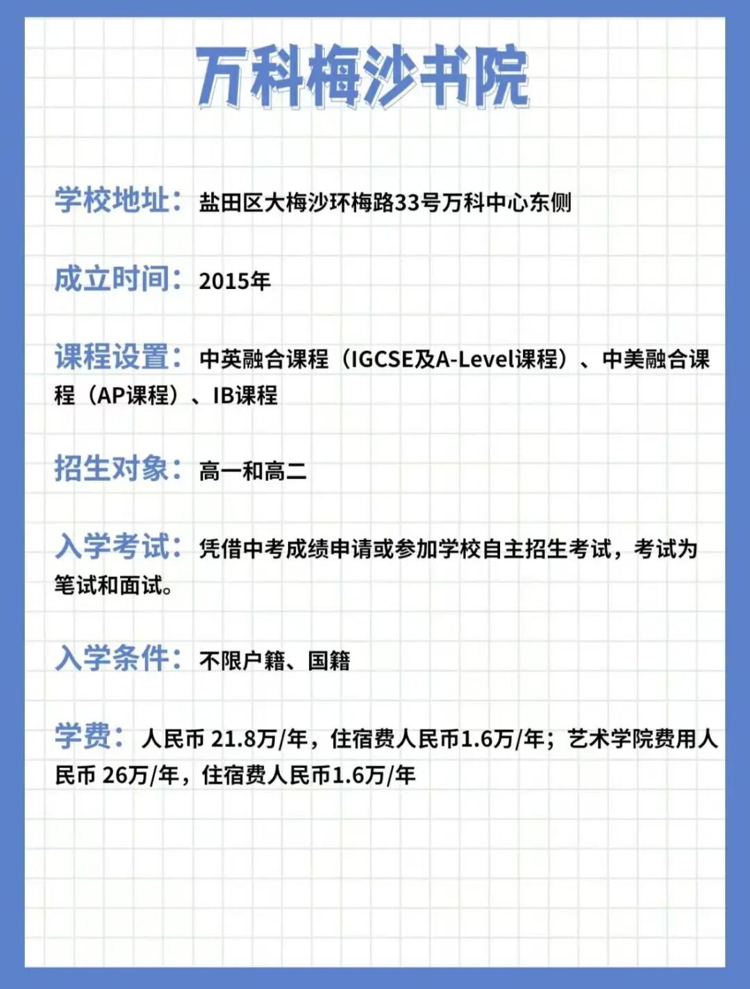 万科梅沙/万科双语/梅沙双语啥区别