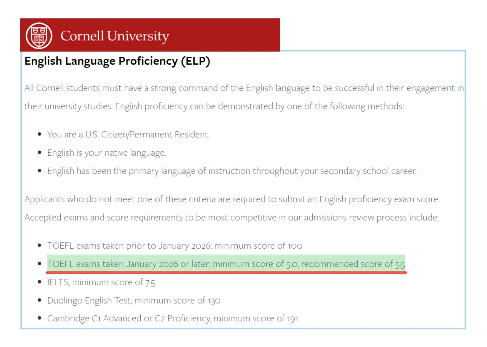 UMich、USC、NYU、BU、OSU相继公布新托福成绩要求！