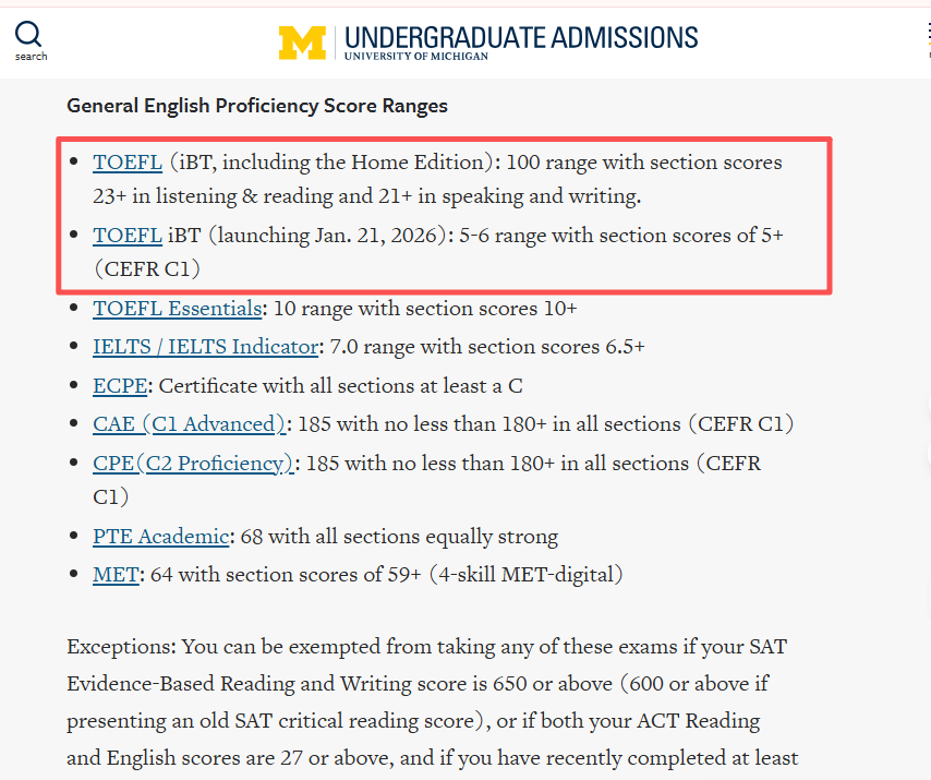 留学党紧急关注：托福变6分制，6所美国名校最新要求出炉！