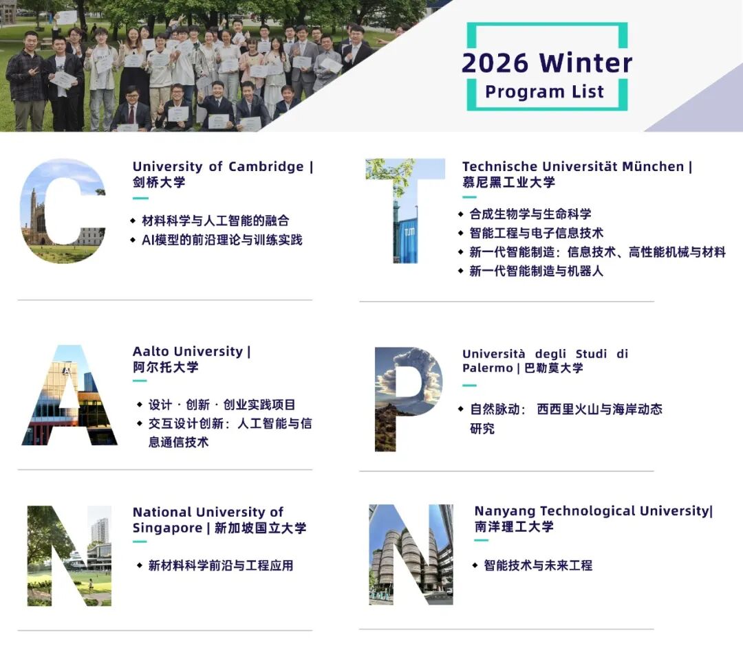 报名即将截止!这个寒假,赴一场世界顶尖院校的成长之约! 报名即将截止!这个寒假,赴一场世界顶尖院校的成长之约!