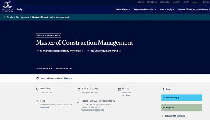 商科与理工结合的澳洲“王牌”综合型硕士——工程造价硕士 商科与理工结合的澳洲“王牌”综合型硕士——工程造价硕士