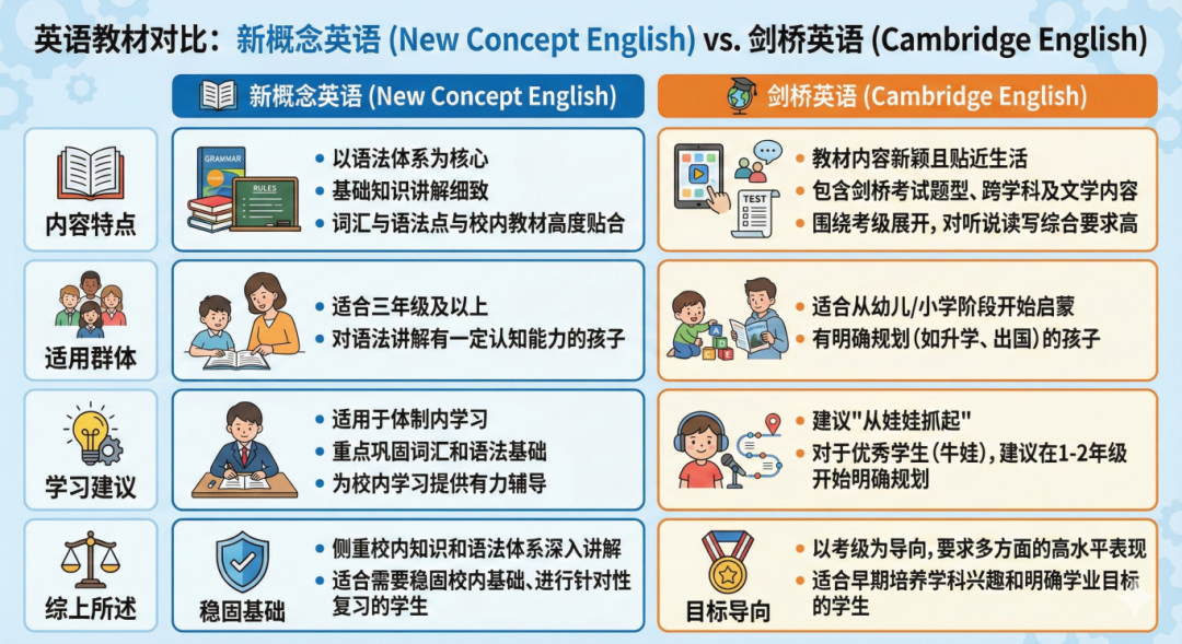 被家长问爆了：新概念和剑桥到底选哪个？