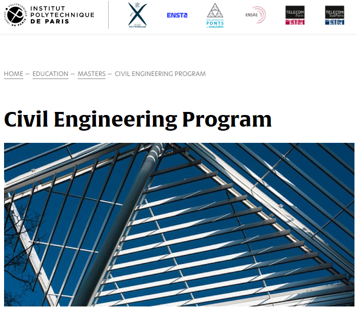 IP Paris 两年制硕士：土木工程 Civil Engineering