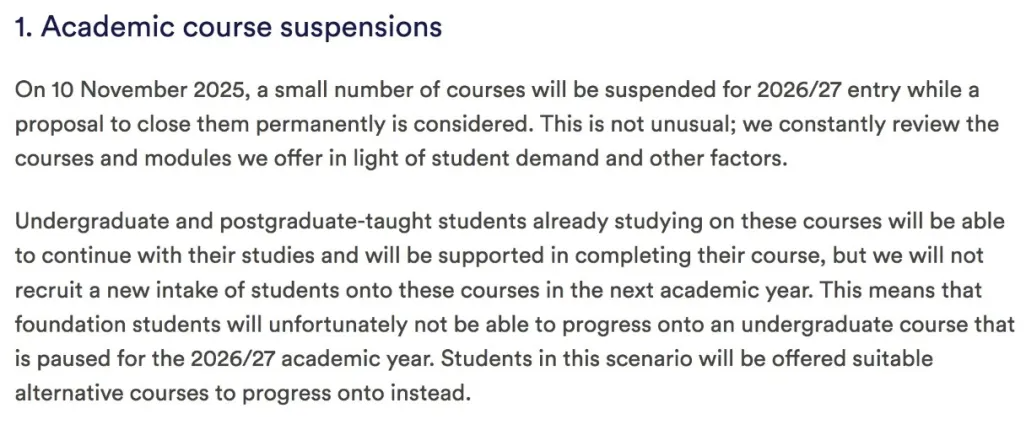震惊!某QS前百大学宣布停招48门课程! 震惊!某QS前百大学宣布停招48门课程!