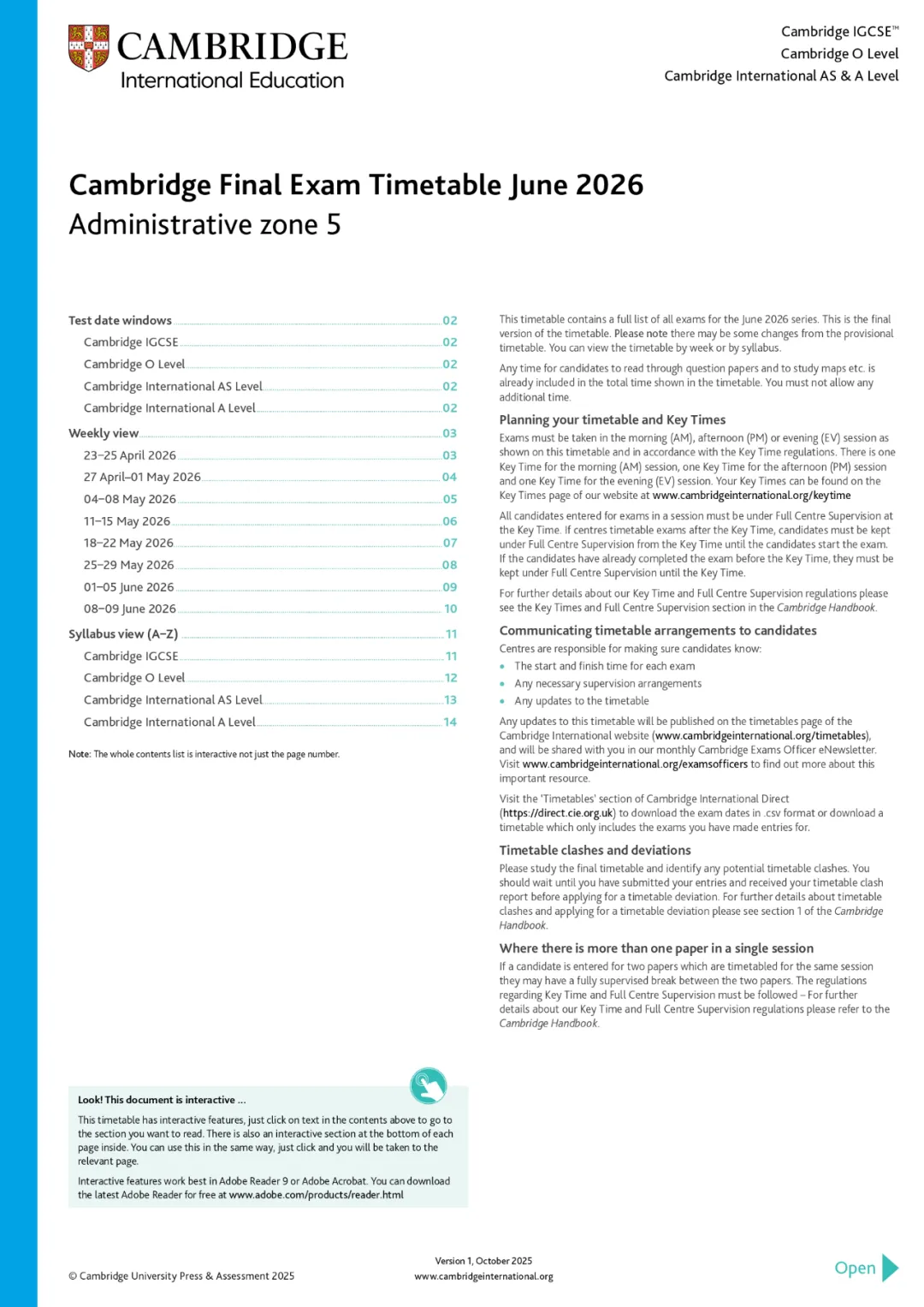 CIE公布2026夏季和秋季IGCSE&A-level报考时间！第一批DDL其实不算远... ...