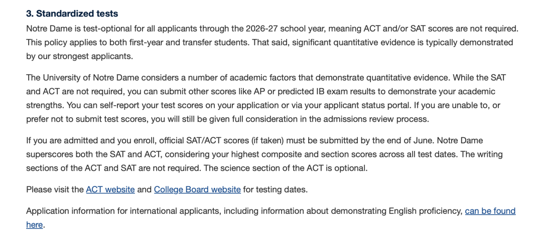 最新:圣母大学继续实行 Test-Optional,并新增“视频申请”! 最新:圣母大学继续实行 Test-Optional,并新增“视频申请”!