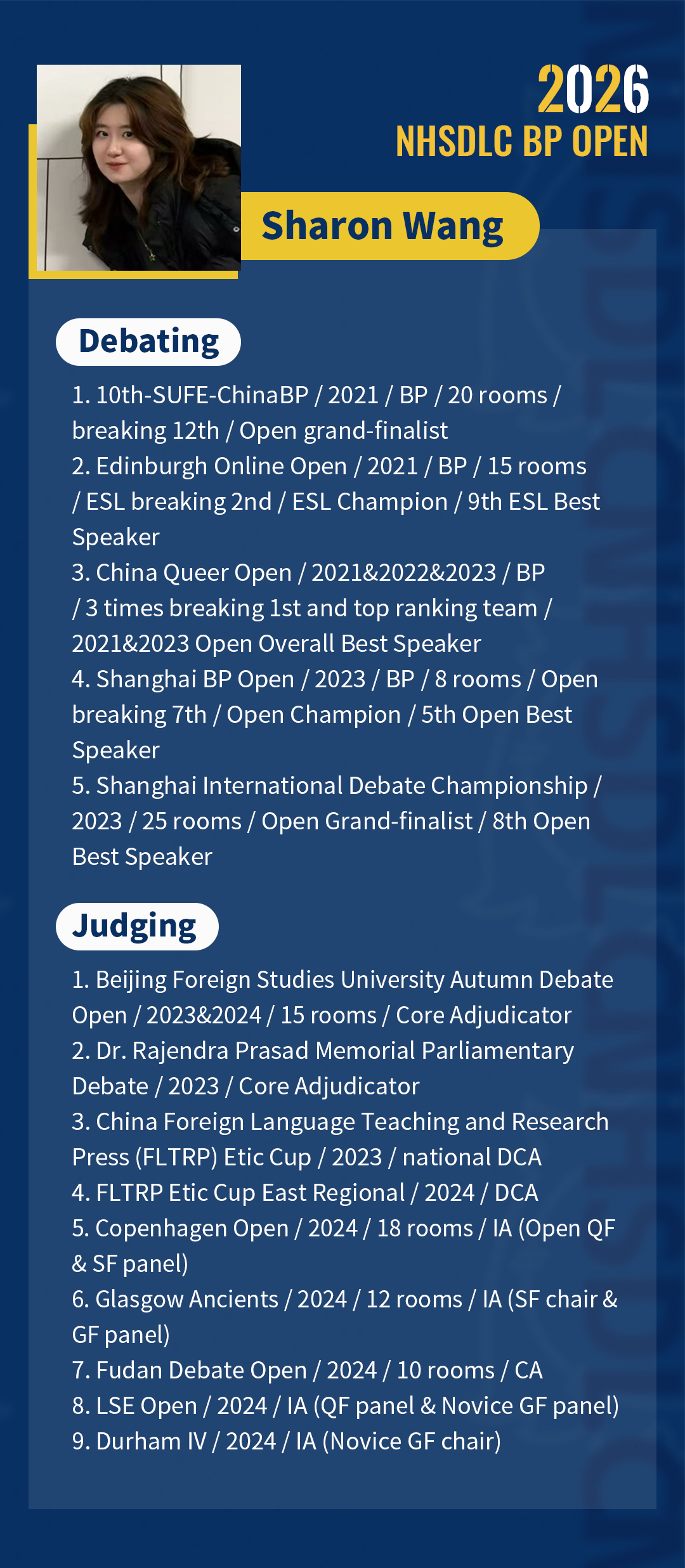 2026 WINTER NHSDLC BP OPEN 赛程&最新裁判阵容公布！