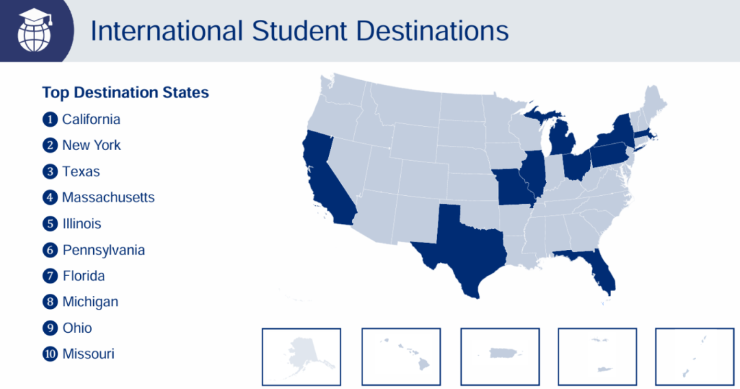 2025美国门户开放报告发布：国际生破117万！这五个州最受留学生青睐！