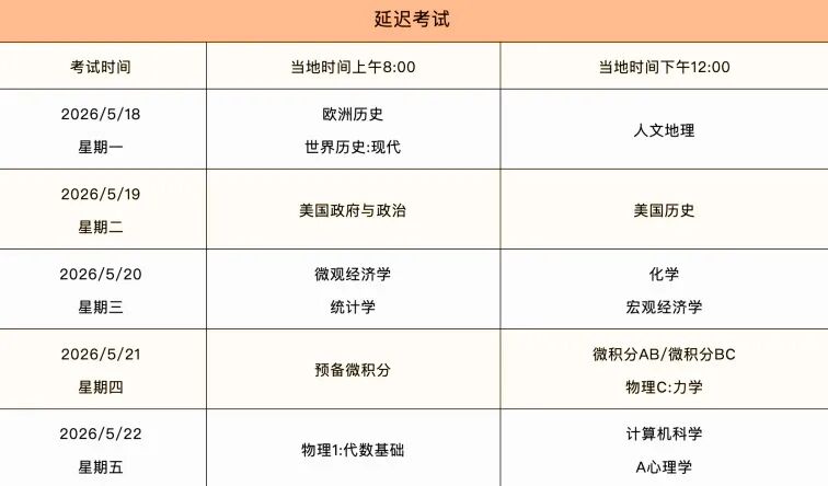 AP考生必看！2026年大考时间+超全备考攻略来了！