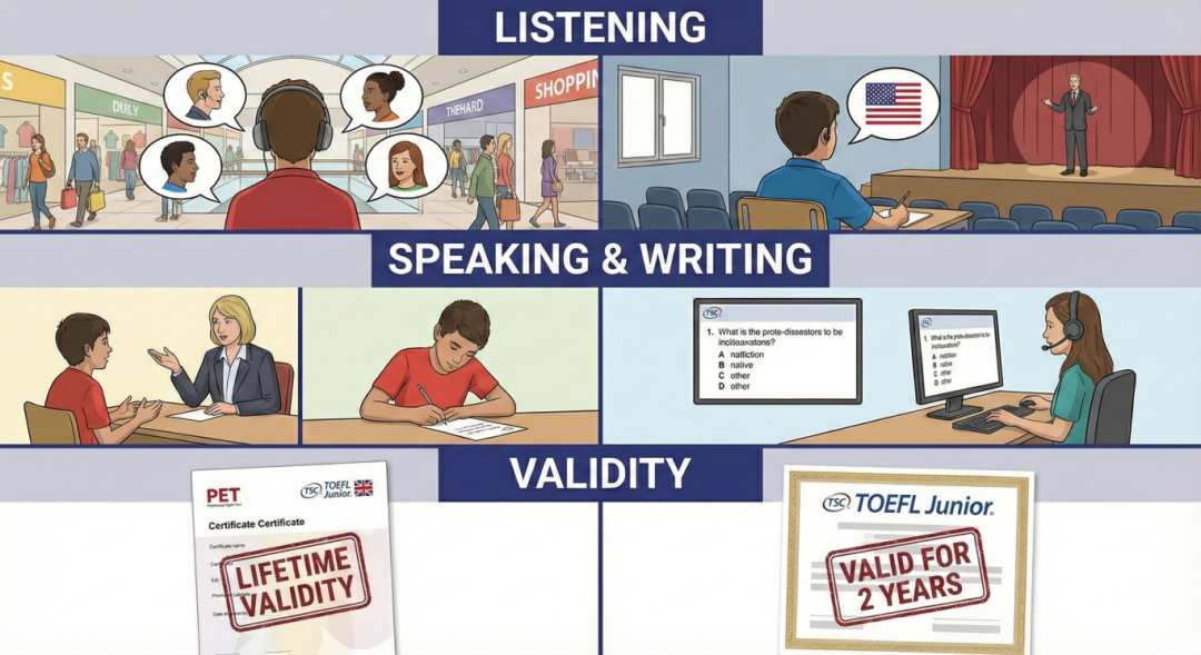 PET和小托福谁更值得考？6个方面深度对比!