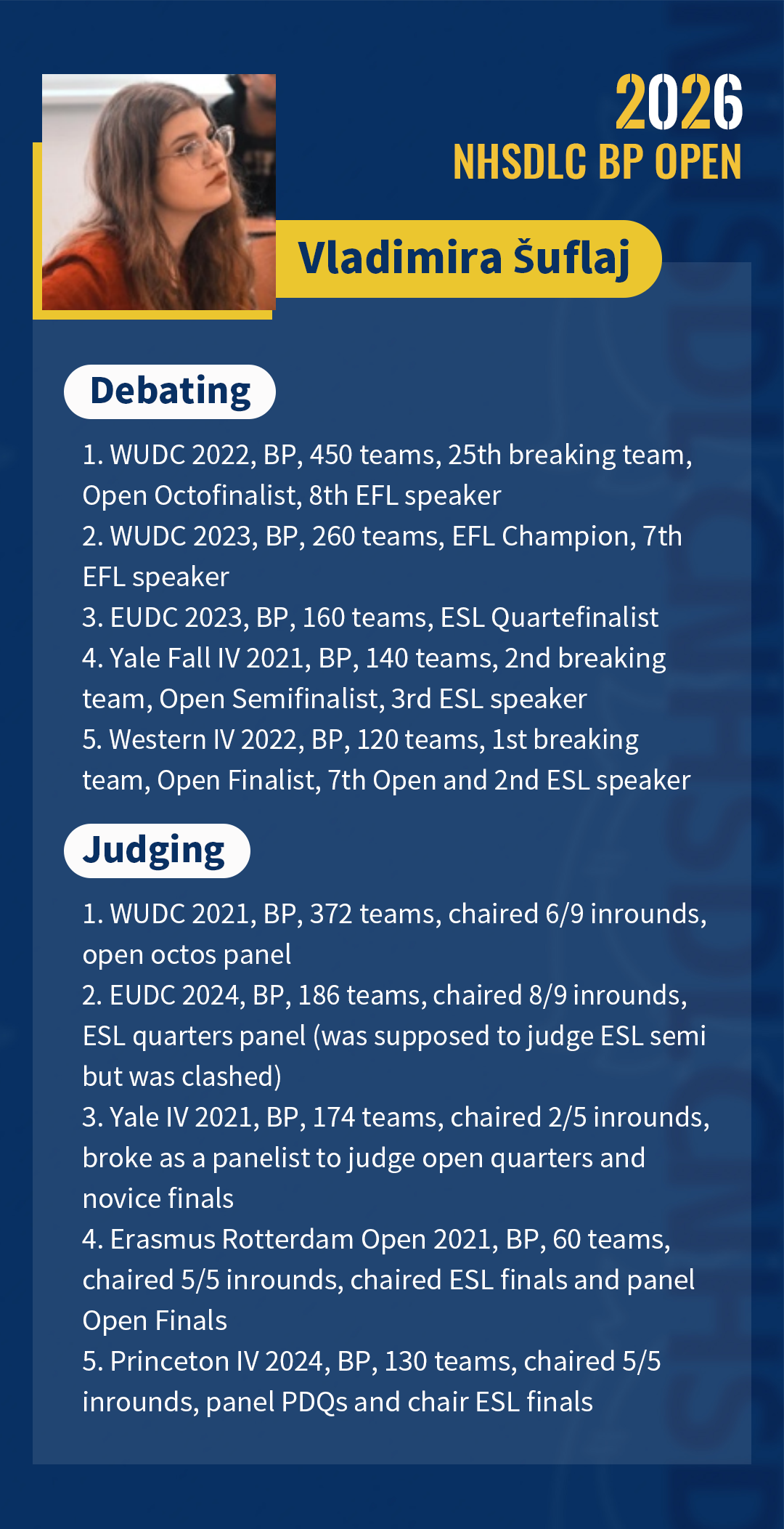 报名倒计时丨2026 WINTER NHSDLC BP OPEN 最新赛程&裁判阵容！